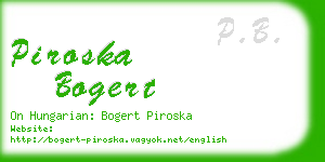 piroska bogert business card